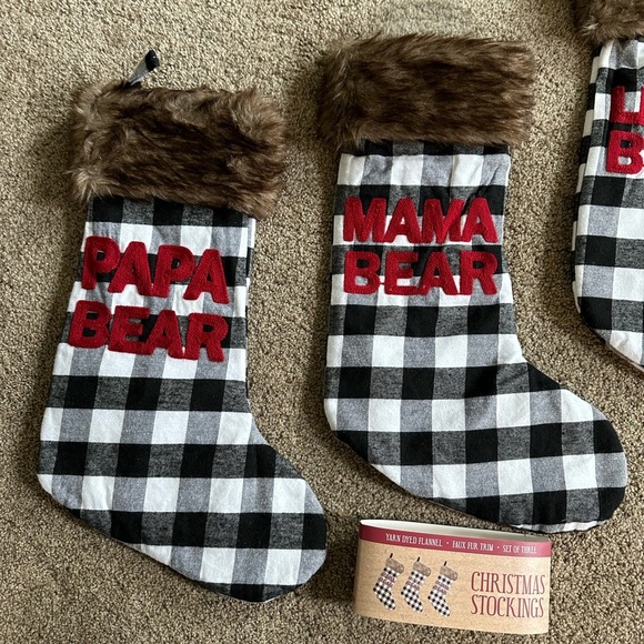 New 3 Stockings- mama bear, papa bear, little bear Christmas farmhouse - Picture 7 of 11